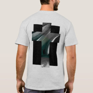 Camiseta Impressão de trás da dieta Abstrato verde preto