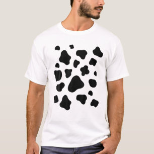 Camiseta Impressão de Vaca Padrão Animal Halloween Idea Gi
