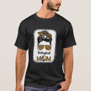 Camiseta Impressão de Voleibol Mãe Leopard Cheetah