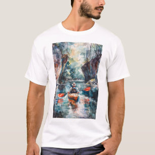 Camiseta Impressão de Watercolor Kayak