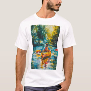 Camiseta Impressão de Watercolor Kayak