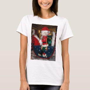 Camiseta Impressão/Design de Natal do Papai Noel decorado