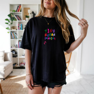 Camiseta Impressão digital colorida de gravidez humorística