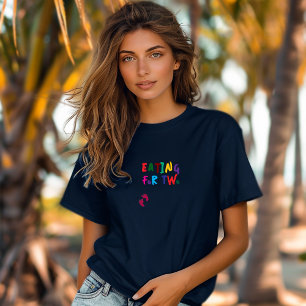 Camiseta Impressão digital colorida de gravidez humorística