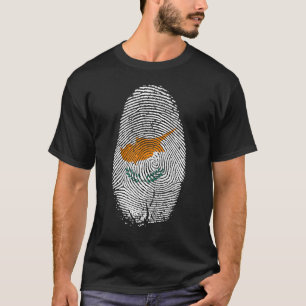 Camiseta Impressão Digital Da Bandeira De Chipre Está No