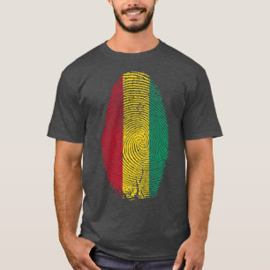 Camiseta Impressão digital de Bandeira da Guiné Está no meu