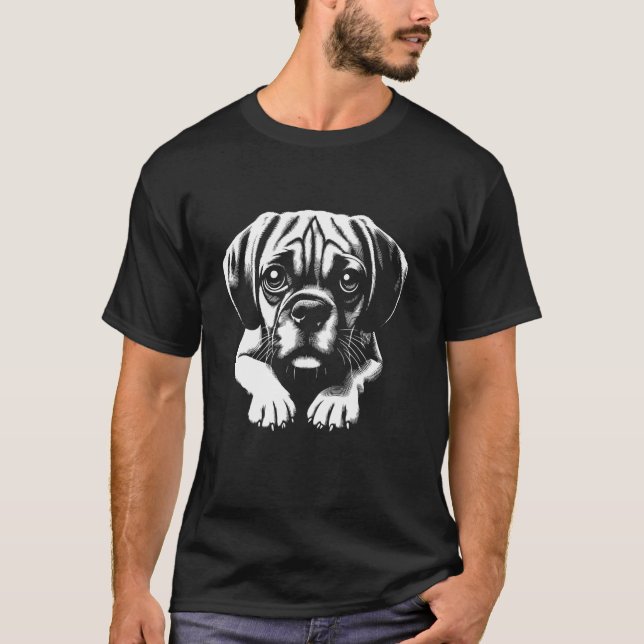 Camiseta Impressão Digital de Cachorro - Puggle Pai Mãe (Frente)