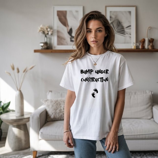 Camiseta Impressão digital de gravidez humorística negra (Criador carregado)