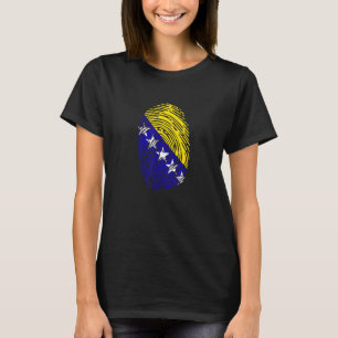 Camiseta Impressão Digital DNA Bandeira da Bósnia