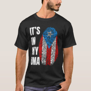 Camiseta Impressão digital DNA Biometria Boricua Flag Porto