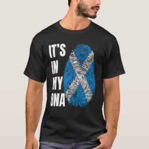Camiseta Impressão digital DNA Biometria Escócia Flag