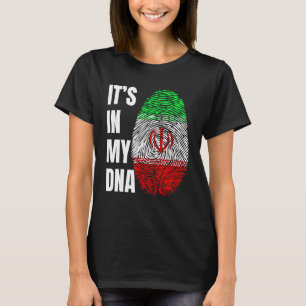Camiseta Impressão digital DNA Biometria Iraniana Bandeira