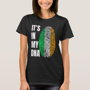 Camiseta Impressão digital DNA Biometria Irlanda Bandeira