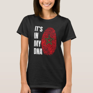 Camiseta Impressão digital DNA Biometria Marrocos Bandeira