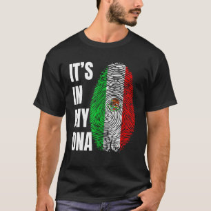 Camiseta Impressão Digital DNA Biometria mexicana Bandeira