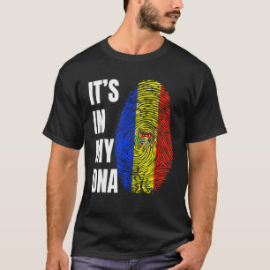 Camiseta Impressão Digital DNA Biometria Moldávia Bandeira