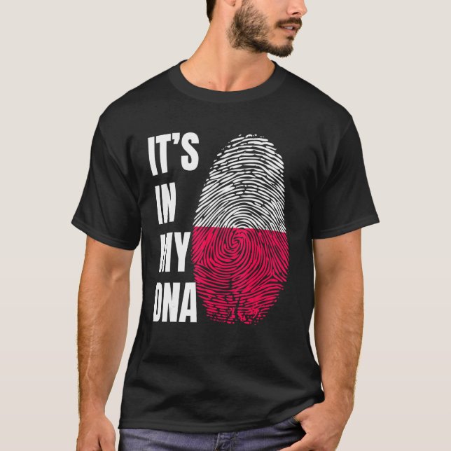 Camiseta Impressão digital DNA Biometria Polonês Polônia (Frente)
