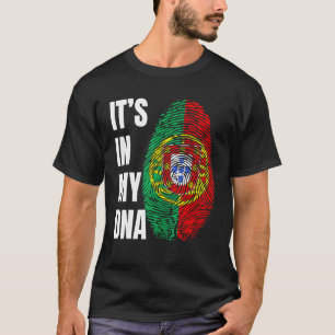Camiseta Impressão digital DNA Biometria Portugal Bandeira