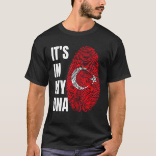 Camiseta Impressão digital DNA Biometria Turquia Bandeira T