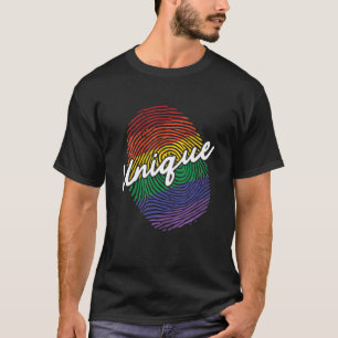Camiseta Impressão digital exclusiva do arco-íris, LGBT