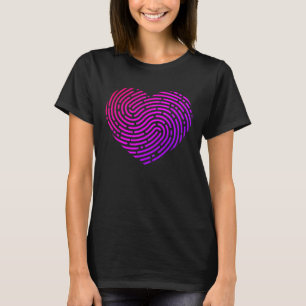 Camiseta Impressão Digital Forma Cardíaca Forense Tshirt Va