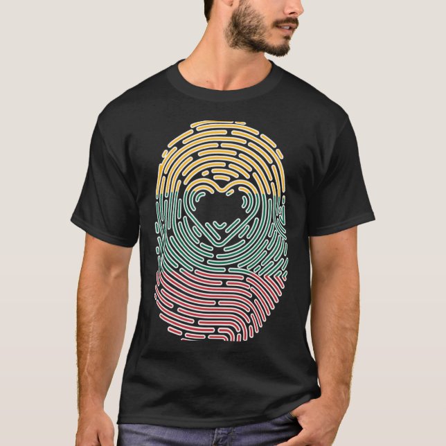 Camiseta Impressão Digital Lituana Raízes Lituanas (Frente)