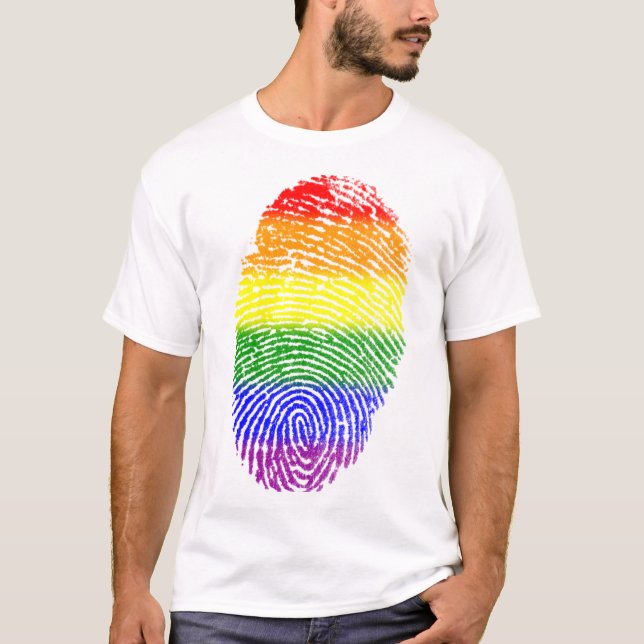Camiseta impressão digital orgulhosa (Frente)