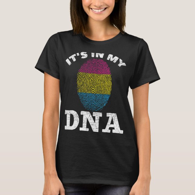 Camiseta Impressão Digital Pansexual Em Meu Dna Pan Pride L (Frente)