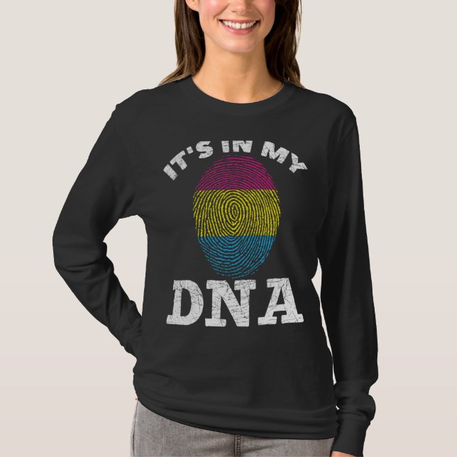 Camiseta Impressão Digital Pansexual Em Meu Dna Pan Pride L (Frente)