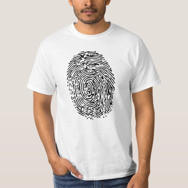Camiseta Impressão Digital Preta Misteriosa (Frente)