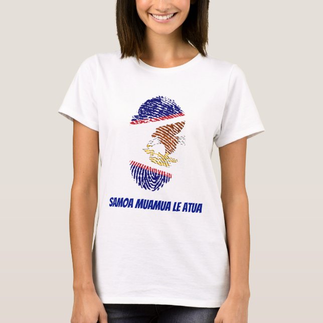 Camiseta Impressão digital Samoa Americana (Frente)