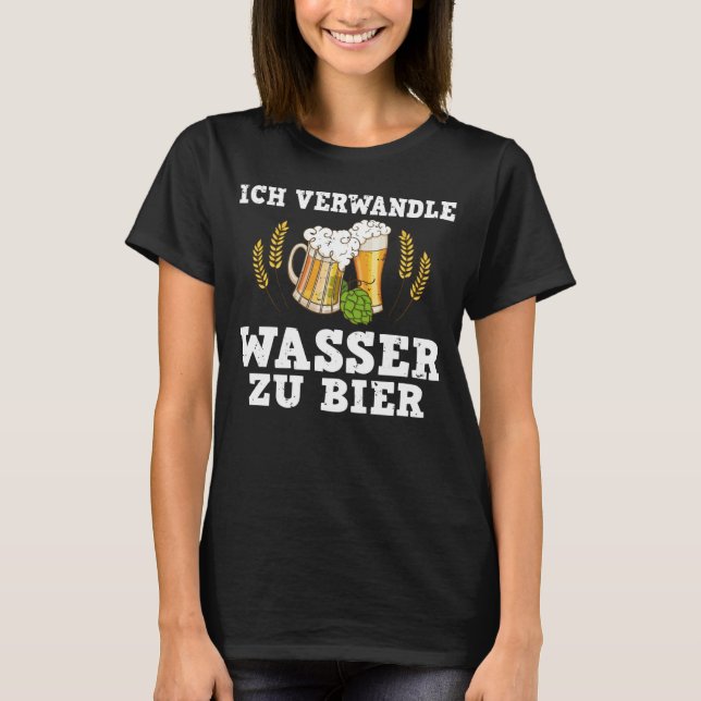 Camiseta Impressão digital transformo água em cerveja Hobby (Frente)