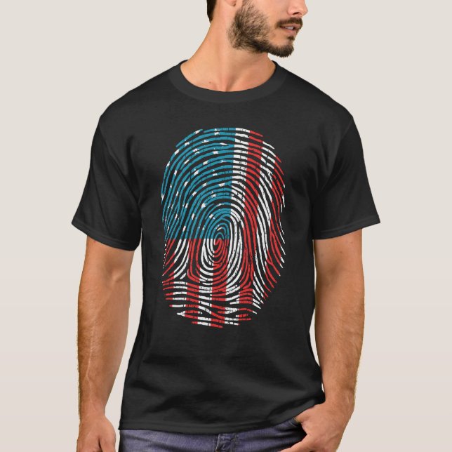 Camiseta Impressão digital usa bandeira americana 4 de julh (Frente)