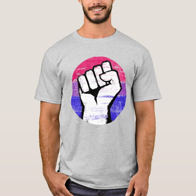Camiseta Impressão do Círculo de Punção do Orgulho Bissexua (Frente)