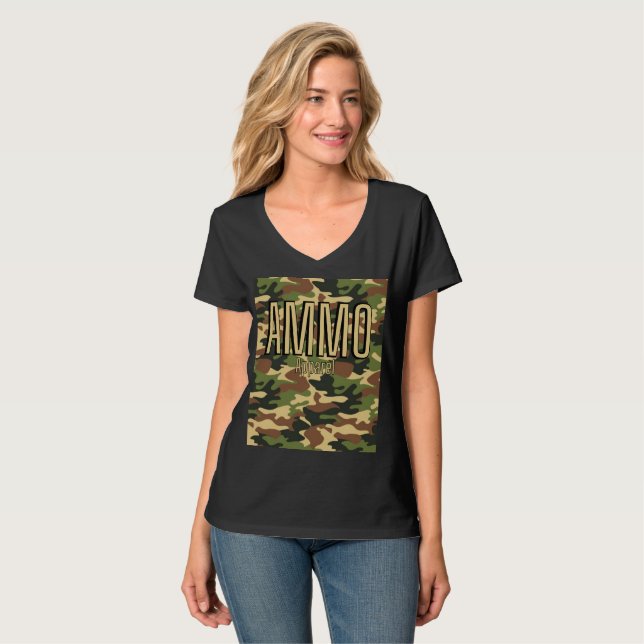 Camiseta IMPRESSÃO do Exército Clássico AMMO (Frente Completa)
