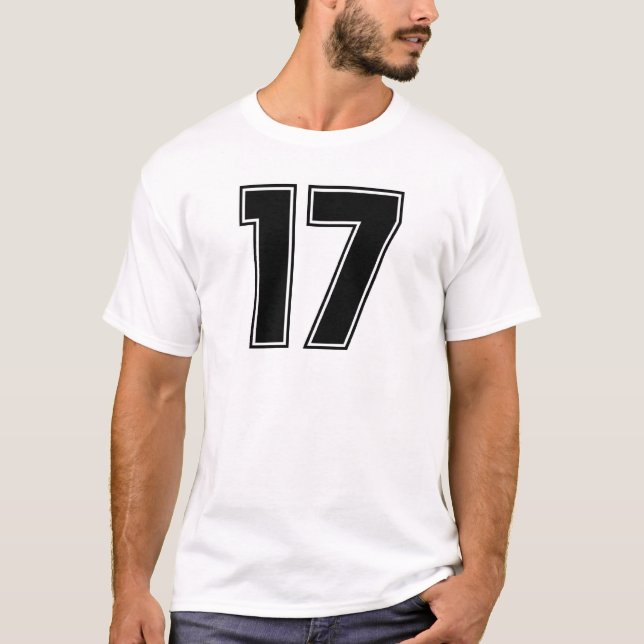 Camiseta Impressão do frontside do número 17 (Frente)