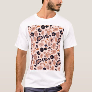 Camiseta Impressão do leopardo, sem problemas, fundo bege.