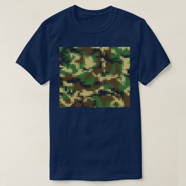 Camiseta Impressão do padrão da Camoue de Pixel Digital (Frente do Design)