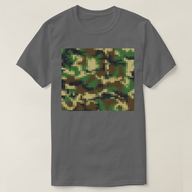 Camiseta Impressão do padrão da Camoue de Pixel Digital (Frente do Design)