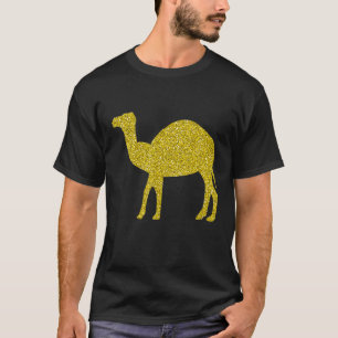 Camiseta Impressão Dromedário árabe Dourado e legal