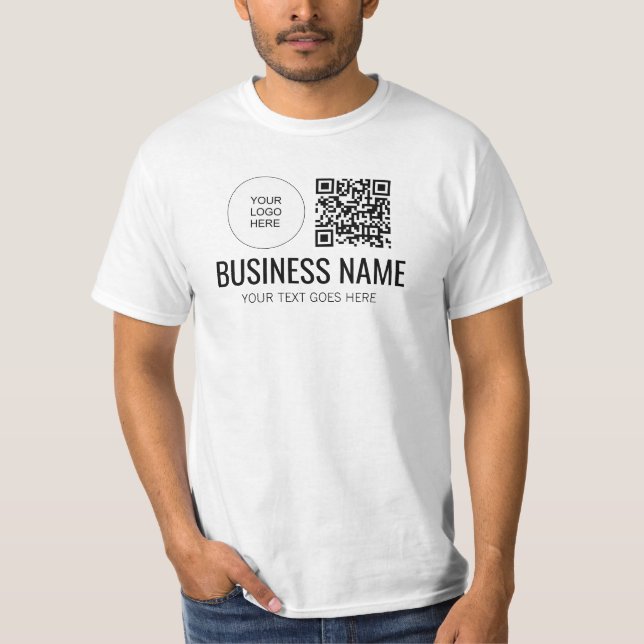 Camiseta Impressão duplo Código QR Logotipo Membro Modos de (Frente)