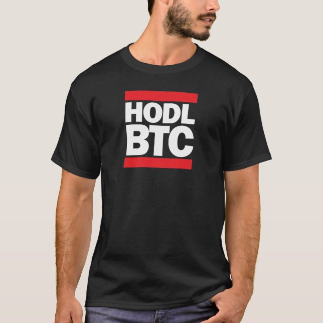 Camiseta Impressão engraçado de HODL BTC Bitcoin (Frente)