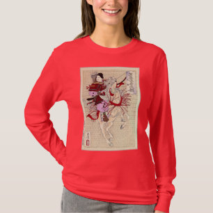 Camiseta Impressão fêmea de Woodblock do japonês do