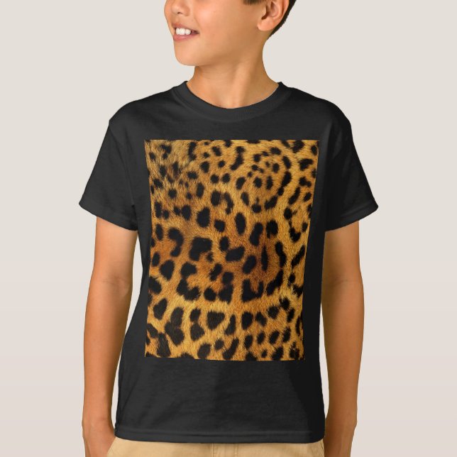 Camiseta impressão feminino do leopardo da chita animal (Frente)