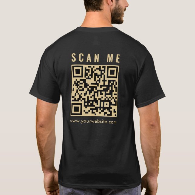Camiseta Impressão frontal e traseira do código QR do scann (Verso)