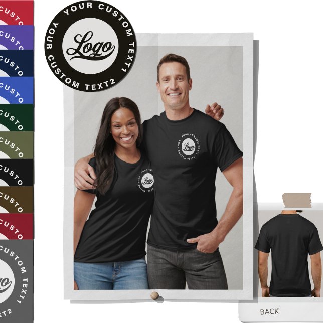 Camiseta Impressão frontal. Logotipo comercial + WhiteText, (Criador carregado)