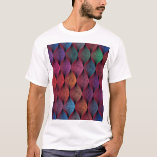 Camiseta Impressão geométrico de onda multicolor