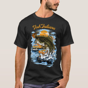 Camiseta Impressão gráfica de pesca de robalo de boca grand