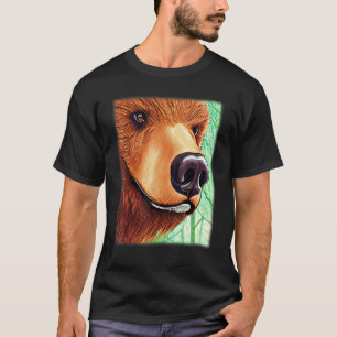 Camiseta Impressão gráfica para animais de urso grizzly com