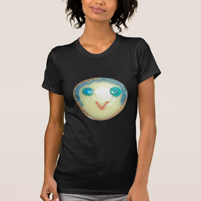Camiseta Impressão/Gráfico de Cabelo Azul Emoji Art (Frente)